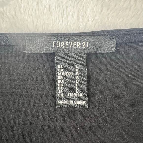 Forever 21 Black Crop Corset Style Long Sleeve Top Large - Picture 4 of 6